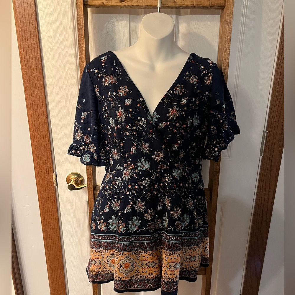 Charlotte Russe Navy Blue Romper Size Medium